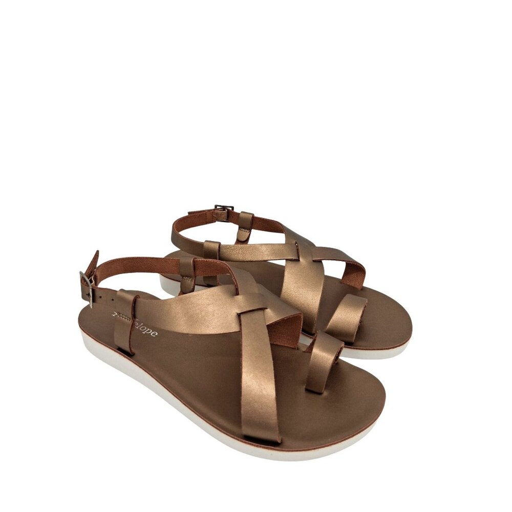 Antelope Gold Faux Leather Strappy Sandals Size 37